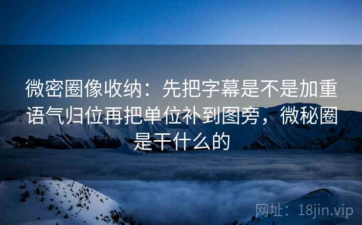 微密圈像收纳：先把字幕是不是加重语气归位再把单位补到图旁，微秘圈是干什么的  第2张