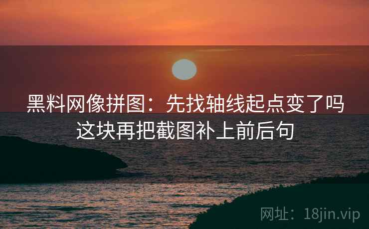 黑料网像拼图：先找轴线起点变了吗这块再把截图补上前后句  第2张