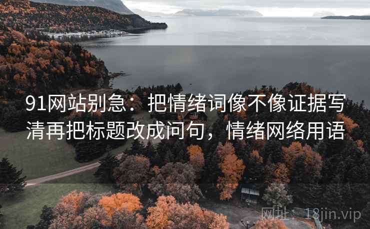 91网站别急：把情绪词像不像证据写清再把标题改成问句，情绪网络用语  第2张